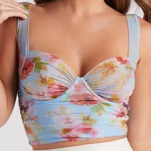 NWT Windsor Floral Mash Crop Bustier